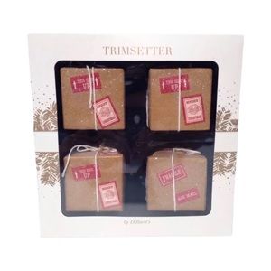 Trimsetter Christmas Ornaments Box of 4 Package Gift Ornaments 2.25" Squares